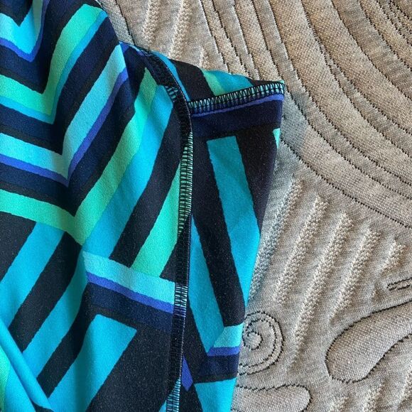 Champion Blue Green Striped Active Leggings XXL - Picture 2 of 4